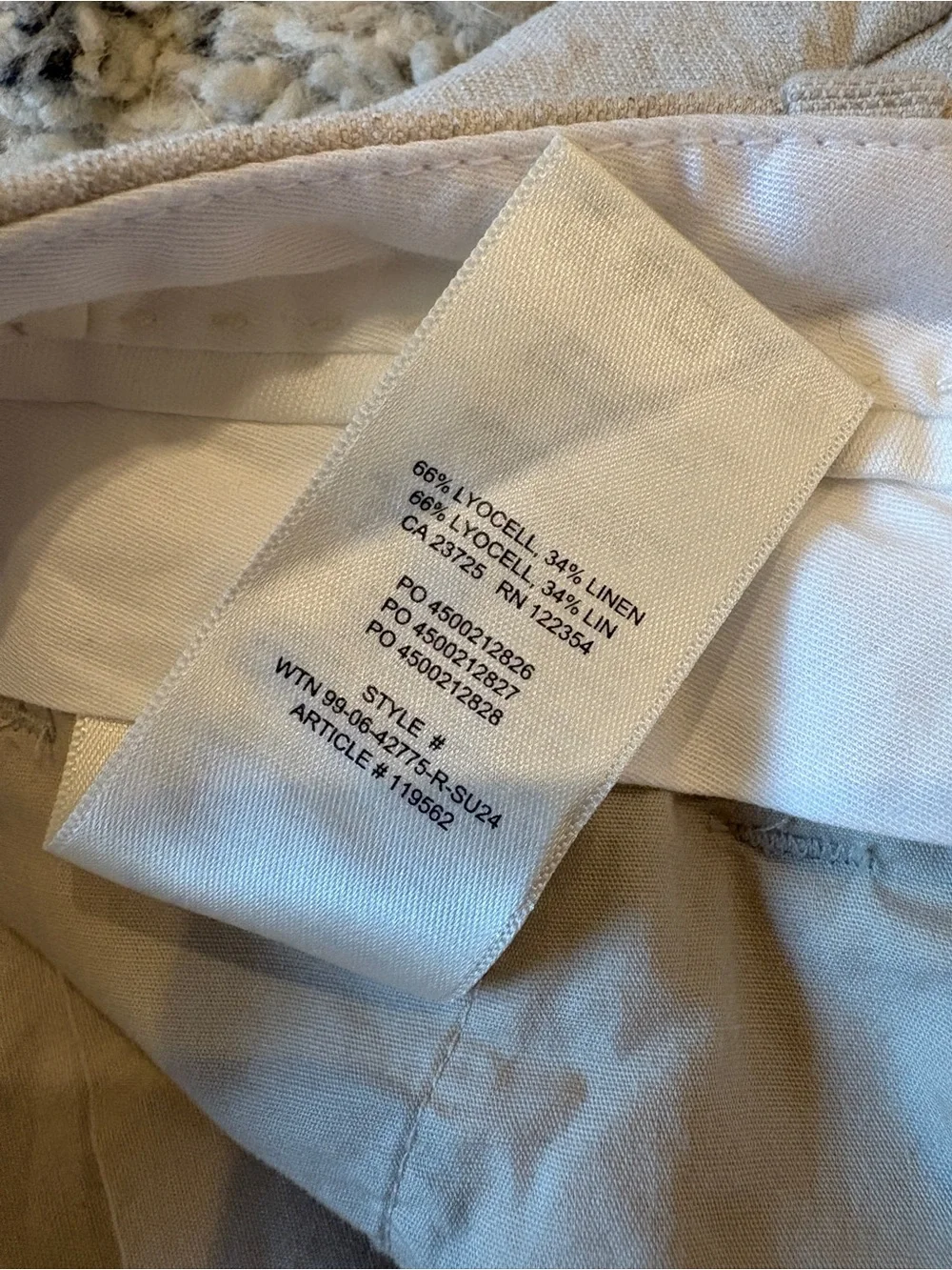 Aritzia Effortless Linen Blend Beige Pants